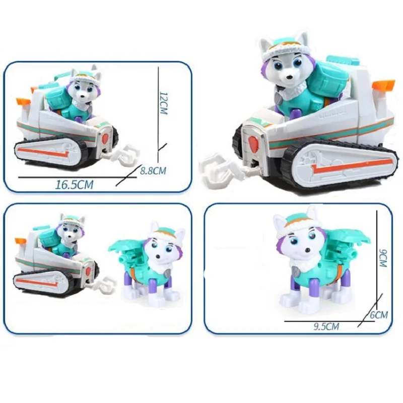 Paw Patrol Toys dog Everest Deformation White Dog Tracker Musical Lighting Anime Figurine Toy Action Figure Patrulla Canina Toys