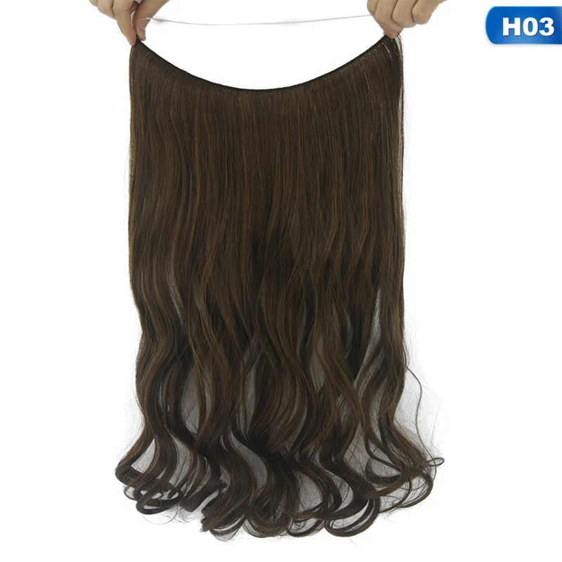 60 см длинные волнистые невидимые волосы для наращивания без зажима рыбий линии синтетический парик как натуральные волосы