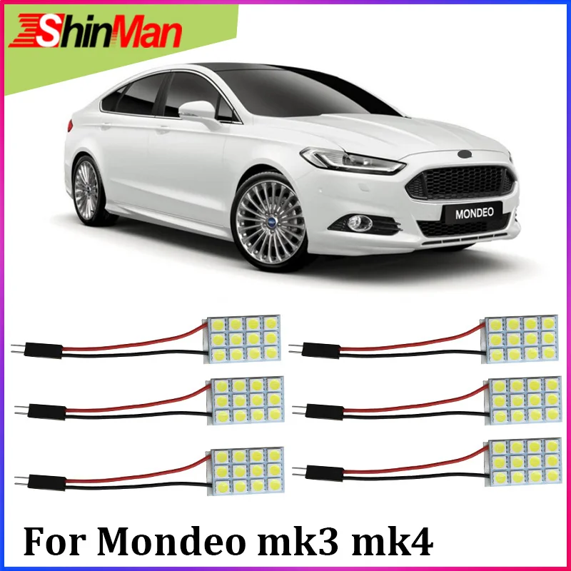 

ShinMan 6pcs Error Free LED Car light interior Light LED Conversion KIT For Ford Mondeo MK3 MK4 2000-2012 Accessories
