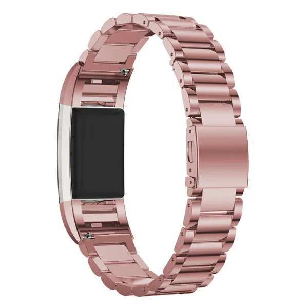 Для FitBit Charge 2 ремень Нержавеющая сталь часы Браслет для fitbit Charge2 Смарт часы Браслет замена красочные - Цвет: Rose pink