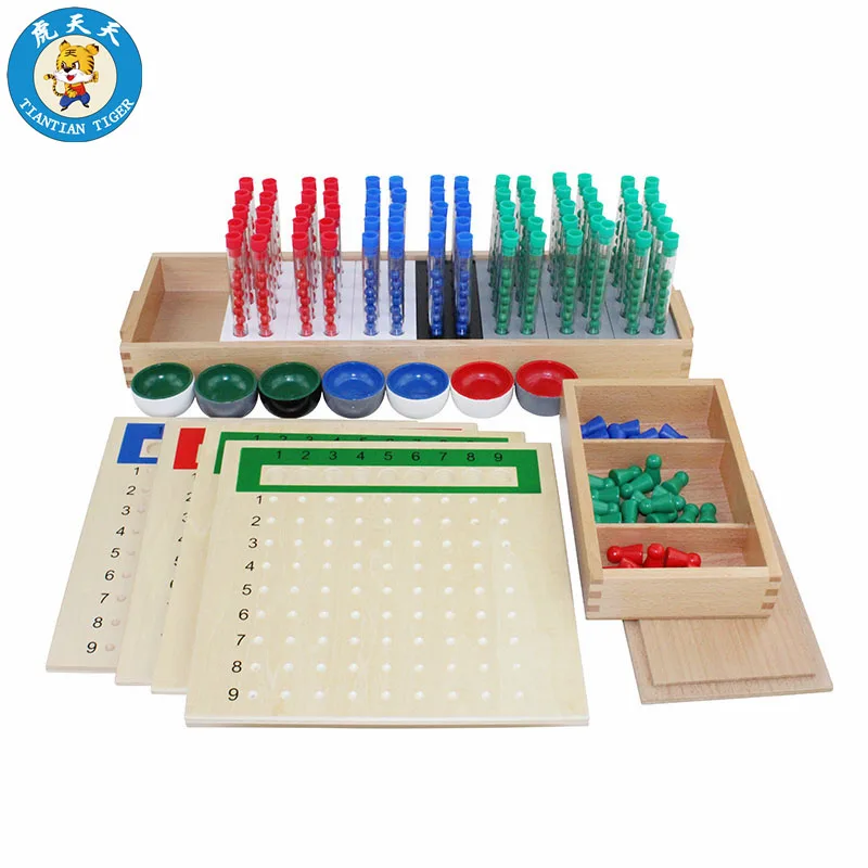  Montessori Baby Wooden Educational Toys Mathematics Learning Preschool Teaching Aids Test Tube Long