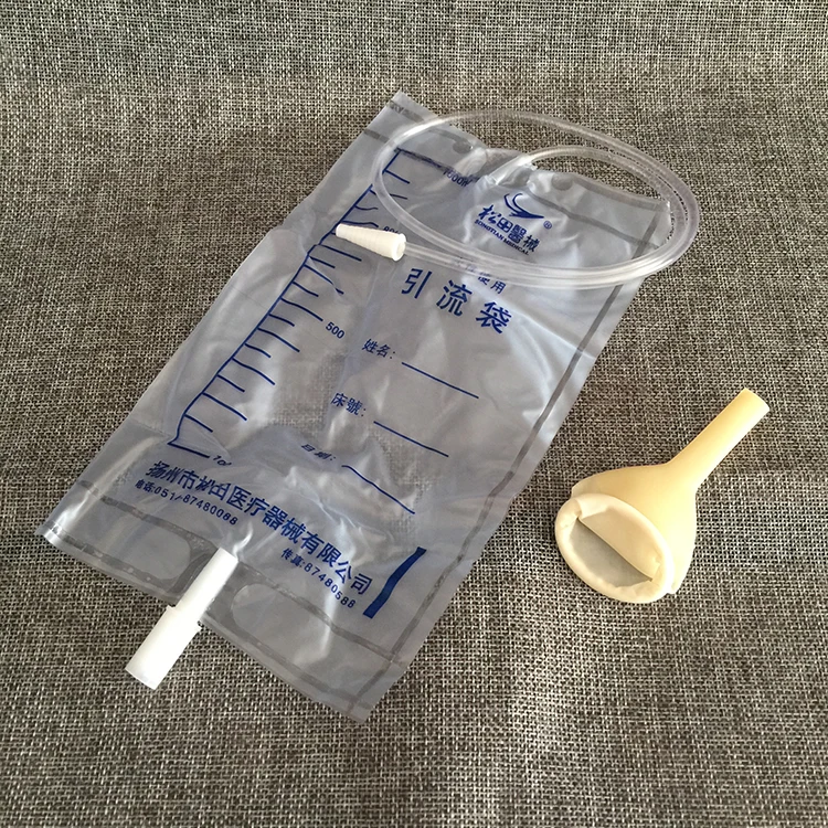 25 pcs Latex disposable urine bags with rubber male drainage bag urine