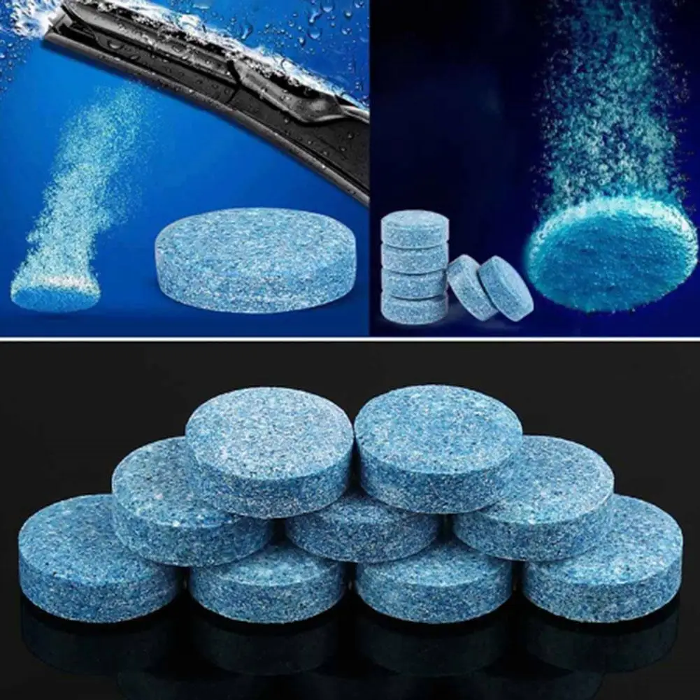 10pcs Car Windshield Glass Washer Condensed Effervescent Tablet Wiper Solid Wiper Concentrated Super Conventional Cleaner Tablet