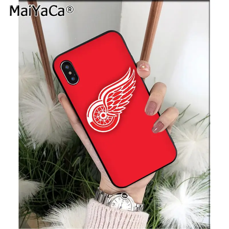 MaiYaCa Detroit Red Wings TPU мягкие Аксессуары для телефонов Чехол для iPhone 6S 6plus 7 7plus 8 8Plus X Xs MAX 5 5S XR