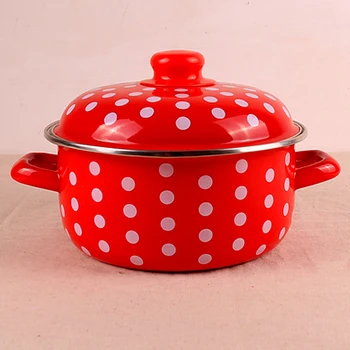 

Japanese style porcelain enamel thickening double ears soup stewpot stockpot saucepan noodle milk porridge pot cooker