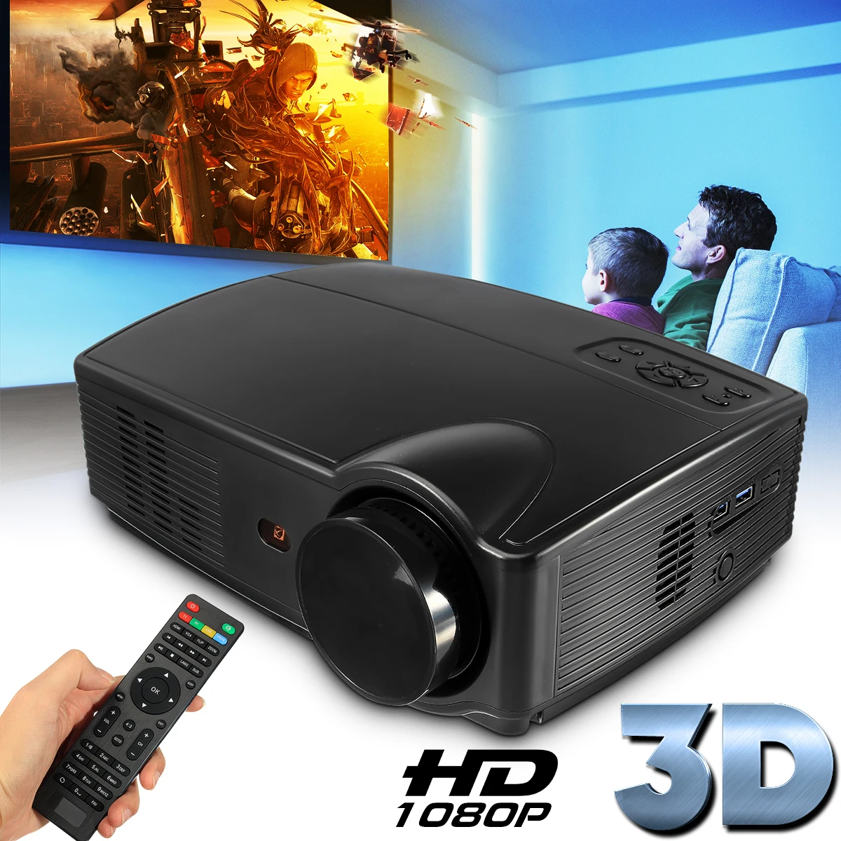 

SV-328 330 Lumens LCD Technology Smart Projector For High-definition Home Theater Small Office AV VGA cable