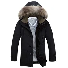 Зимняя куртка для мужчин новая брендовая одежда 90% белый утиный пух Мужская куртка Толстая теплая куртка с капюшоном меховые парки с воротником Лидер продаж