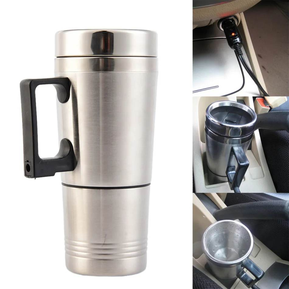 300 мл автомобильный нагревательный чайник из нержавеющей стали для путешествий, кофе, чая, кружка с подогревом, мотор, прикуриватель