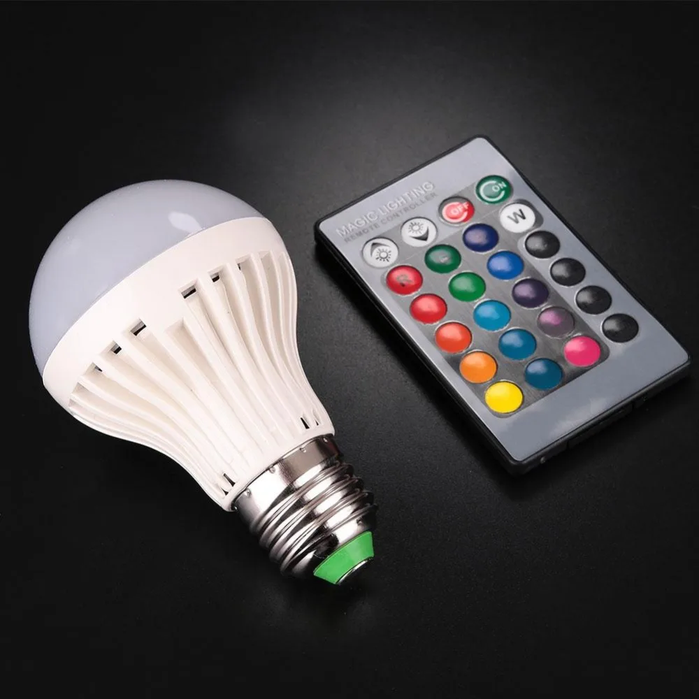 

5W 16 Color RGB LED Light Bulb Party Home Lamp With 24Key IR Remote Controll LED Bulbs E27