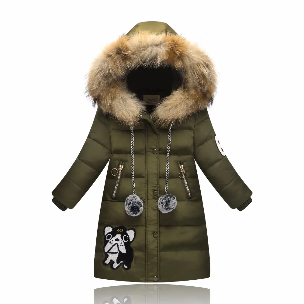 Teenagers Coat Jacket Warm Girls Outerwear Parka Jacket With Real Raccoon Fur Winter Thick Coat Girls 2017 New Winter Collection (7)
