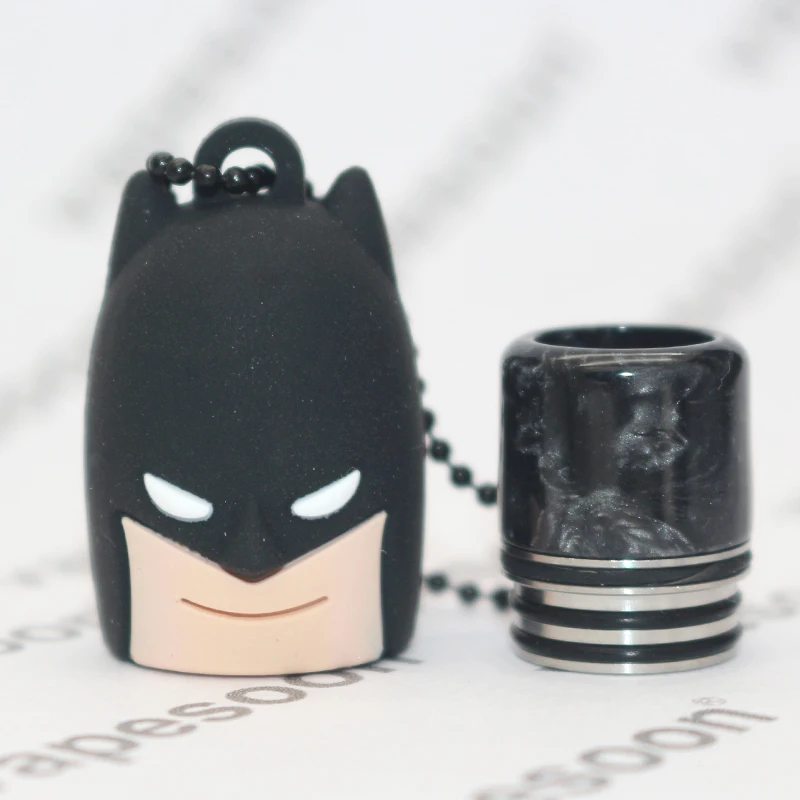 

New Disgn e-Cigarette Mouthpiece 810 Drip Tip with Batman Spiderman Iron Silicone Cap Fit TFV8 Big Baby TFV12 Prince Atomizer