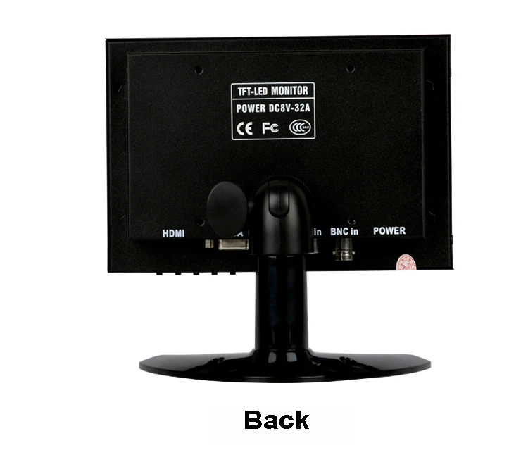 7 Inch HD TFT-LED Monitor with Metal Shell & HDMI VGA AV BNC Connector for TV PC Multimedia Microscope Industrial Machine Screen_F12