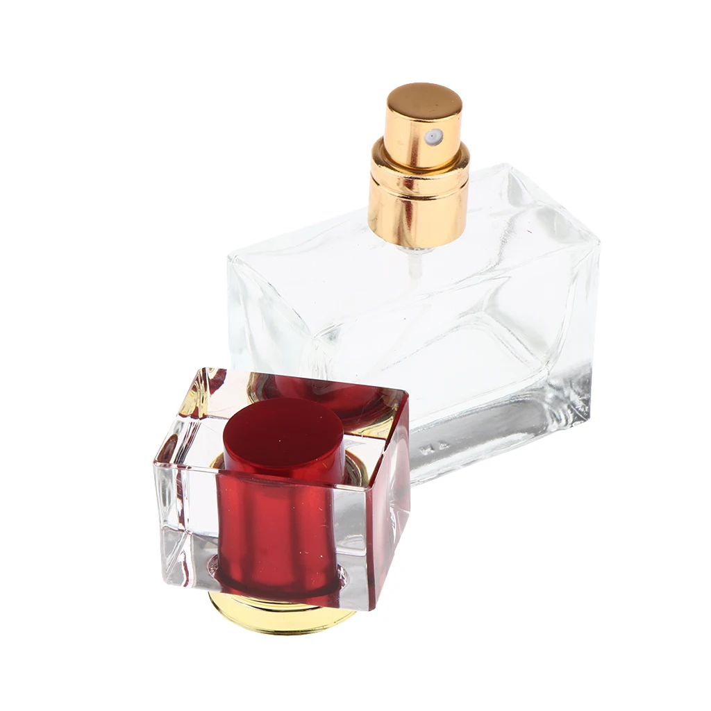 30ml Square Glass Containers Empty Perfume Atomizer Pump Sprayer Sample Bottles Refillable for Aftershave/Toner/Mouthwash