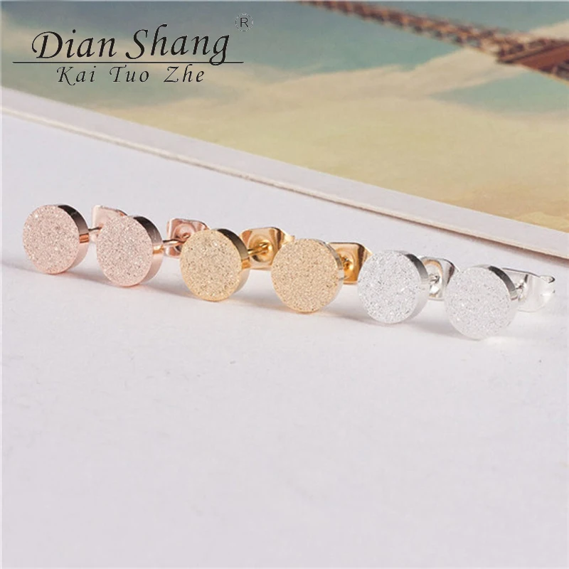 

Wholesale 10pairs Earings Men Jewelry Minimalist Gold Silver Brincos Stainless Steel Shiny Simple Round Stud Earrings For Women