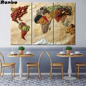 

3 pcs World Map Made Up of Grains Diy Diamond Painting Kit 5D Diamond Cross Stitch beads Embroidery Full Needlework A182