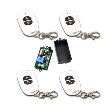 

High Quality Safe AC110V 220V 1CH Lamp Intelligent Wireless Remote Control Switch System 4Transmitter and 1Receiver 315/433mhz
