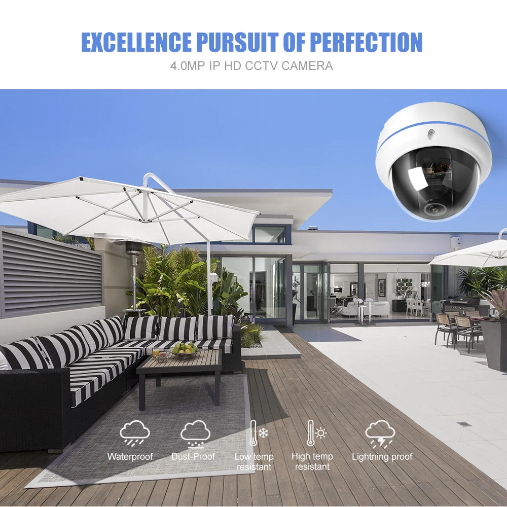  HD 1080P 3MP 4MP POE IP Camera Outdoor 1.7mm Fisheye Lens Panoramic Dome Camera P2P APP Onvif XMEye - 33030657545