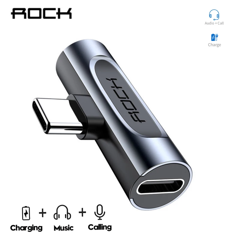 Rock USB AUX Adaptor TYPE C untuk Tipe 