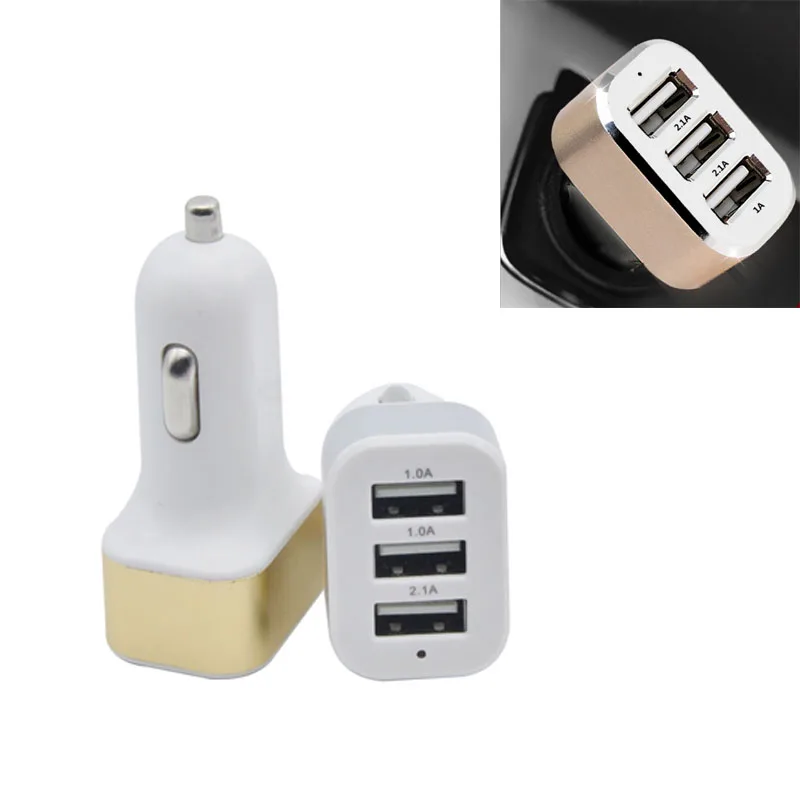 3in1 многоцветный Micro Auto Dual USB Автомобильное Мощность кабель Зарядное устройство