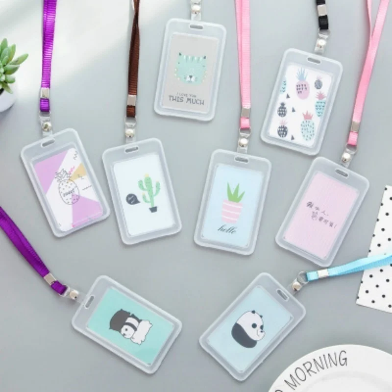 

Creative Kawaii Plastic Translucent Card Sleeve Note ID Credit Bus/Meal Student Card Bank Card Protective Home Office Decor