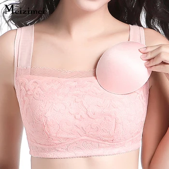 

Meizimei floral lace minimizer sleep sport bra sexy bralette underwear wireless padded plus size brassiere girl lingerie intimat