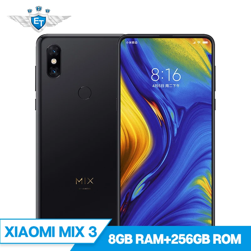

Xiaomi Mi Mix 3 Mix3 8GB 256GB Snapdragon 845 6.39'' AMOLED Mobile Phone 2 Front & 2 Back Cameras Wireless Charging NFC