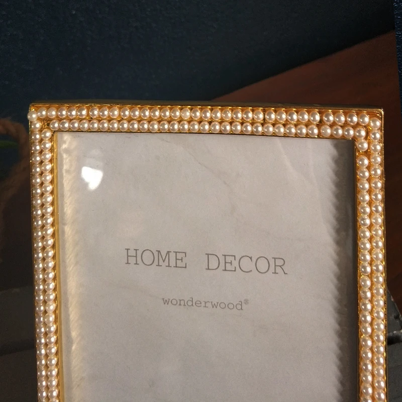 5x7 дюйма Белый pearRectangle Металл Сверкающих фоторамки положить на стол для друг grift подарок JA-5441