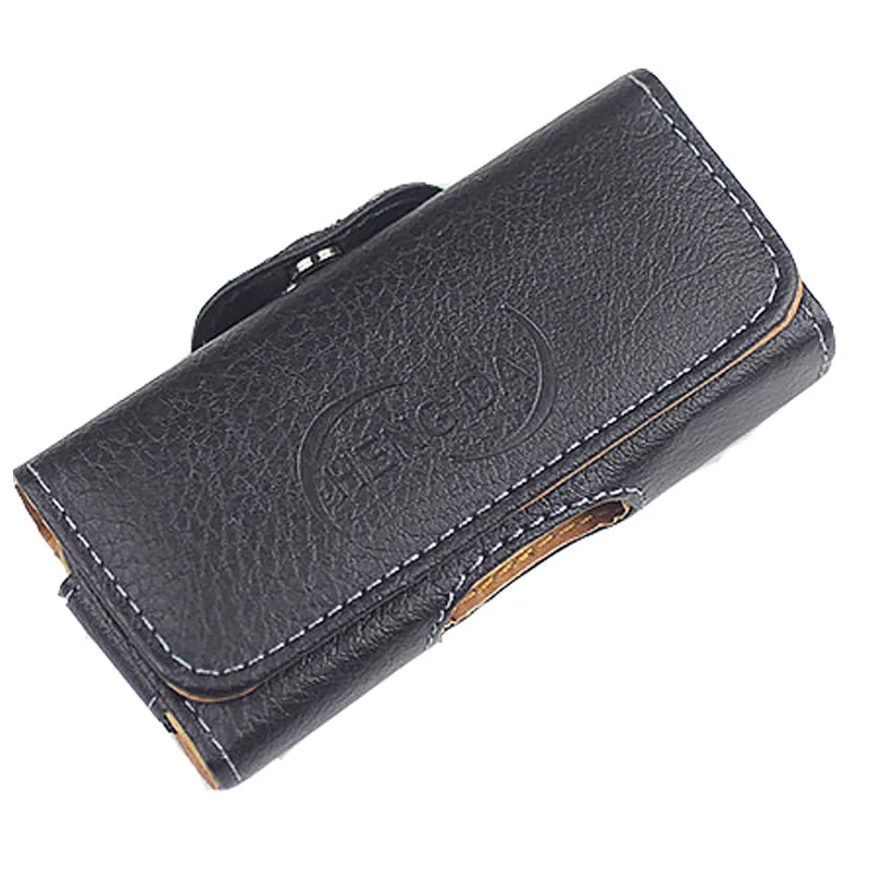 Универсальная мужская черная деловая кожаная сумка для мобильного телефона 2,6-6,0 дюймов, поясная сумка, ремень, простой защитный чехол, чехол, держатель для карт