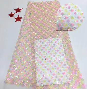 

Sophia-7.3207 fashionable sequins tulle embroidery french net lace fabric for party dress