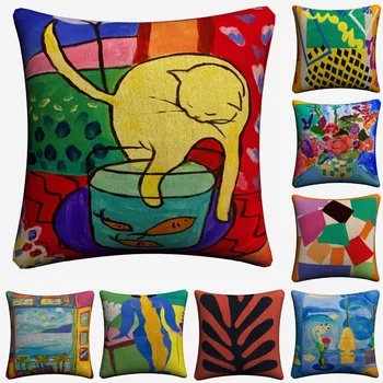 

Matisse Abstract Modern Art Decorative Cotton Linen Cushion Cover 45x45cm For Sofa Chair Pillow Case Home Decor Almofada