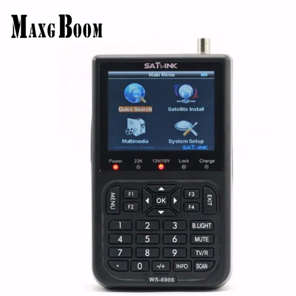 

2017Hot Selling Original Satlink WS-6908 3.5 LCD DVB-S FTA Digital Satellite Signal ws 6908 satellite Finder Meter free shipping