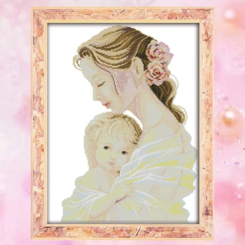 

JoySunday counted crossstitch Mother's tender arms life romance DMC14CT11CTcotton needlework livingroom bedroom hotel painting