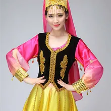 Синьцзян тюрпан танец меньшинств костюмы китайский народный танец одежда этнические танцевальные костюмы уйгурские костюмы