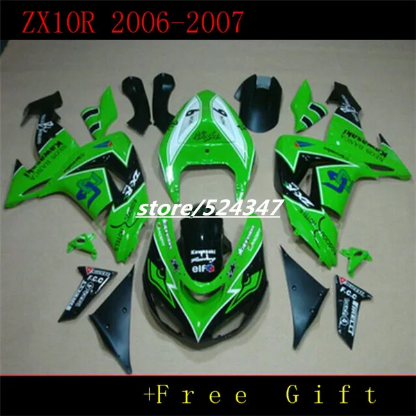 Зеленый для Kawasaki Ninja ZX10R 2006 2007 E17 ZX 10R 10 R 06-07 06 07 послепродажный АБС-мотоцикл набор