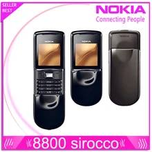 Оригинальный nokia 8800 sirocco 128 мб телефонов английский/русская клавиатура gsm fm bluetooth телефон золото серебро черный один год гарантии