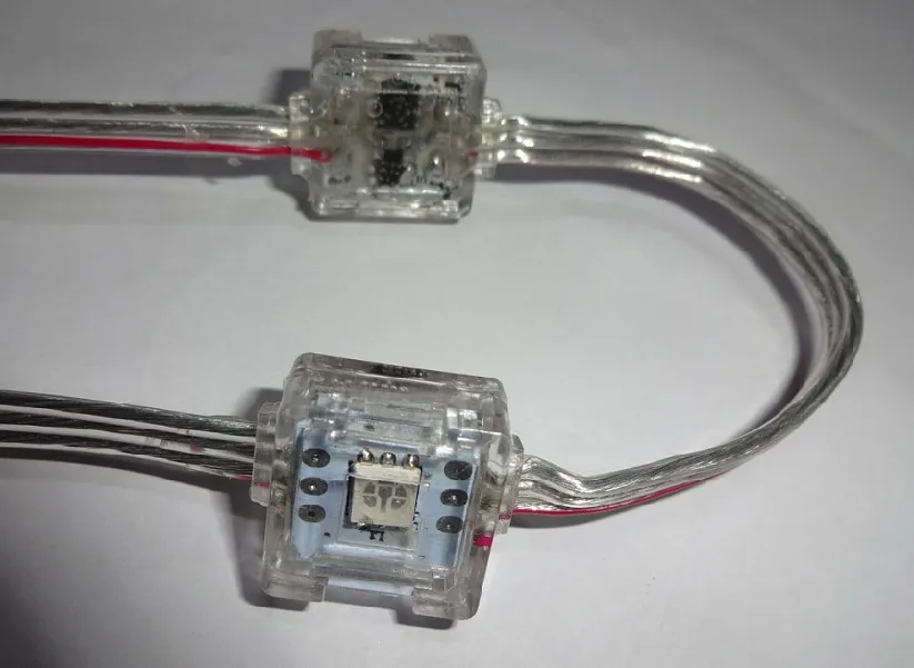 50pcs DC12V WS2811 led 5050 SMD pixel Knot Прозрачный провод IP68 Номинальный Заполнение эпоксидной