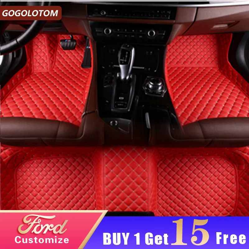 

Custom Car Floor Mats Luxury Leather Waterproof for Ford Focus Mk2 Explorer Kuga Fusion Ranger Ecosport Mondeo Auto Accessories