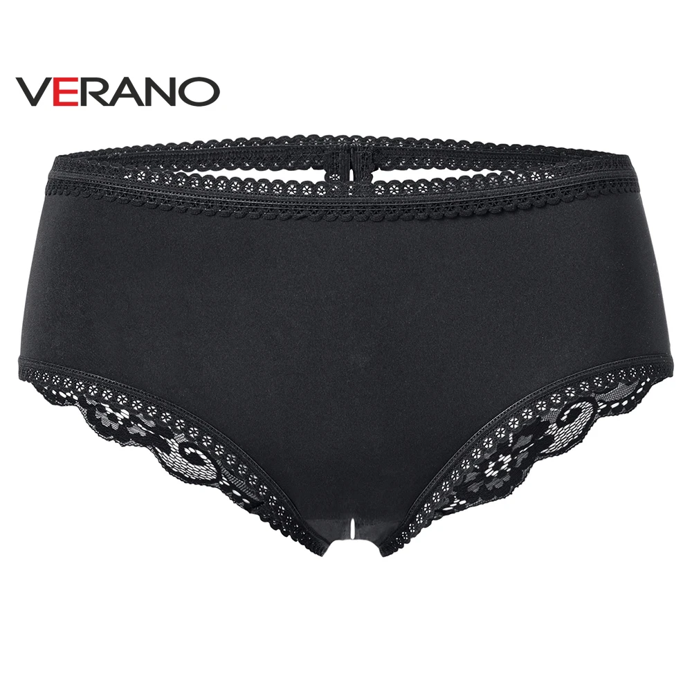 VERANO Women's Sexy Crotchless Underwear Lace Lingerie Cheeky Panty