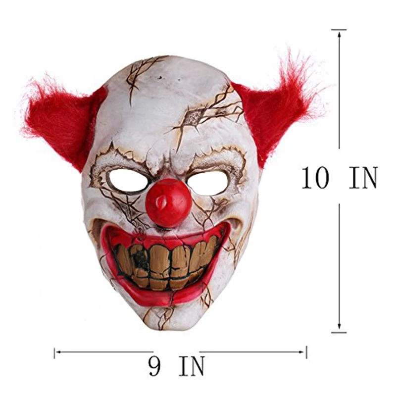 Хэллоуин Латексная маска клоуна с волосами для взрослых ужас Хэллоуин костюм вечерние реквизит маски