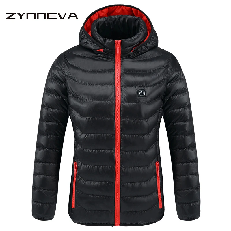 ZYNNEVA New Women Heated Jackets Winter Thermal Warm Hooded Heating Clothing USB Constant Temperature Waterproof Coats GK6205