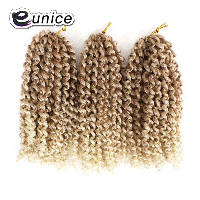 Кудрявые вьющиеся волосы Eunice 8 &quot накладные Malibob плетеные косички Ombre 27/613