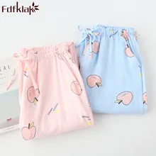 Fdfklak весна-лето, пижамные брюки, пижамные штаны, хлопковые Пижамные штаны с завязками, женские пижамы для сна, одежда для сна Q935