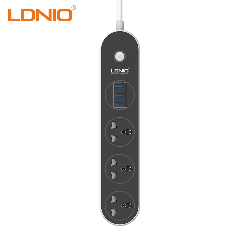 

LDNIO 3 USB Port Desktop Charger For Mobile Phone 5V/3.1A 3 Outlets Socket Charging Adapter Power Strip With EU US UK Plug Cable