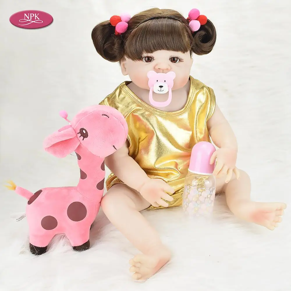 

NPK Full Silicone Reborn Toddler Lifelike Princess Dolls Bathe Toys For Girls 55CM Vinyl Realistic Babies Reborn Baby Doll Gifts
