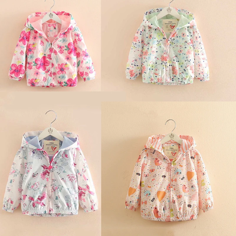 Детская демисезонная ветровка с цветами для девочек 90 140|girl coat|baby girl coatcoat autumn |