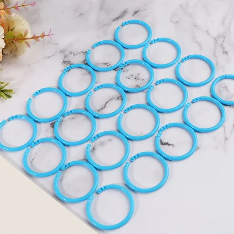 

20x 35mm Creative Plastic Circle Multi-Functional Loose Leaf Ring Binder Hoop For DIY Photo Scrapbook Album Book Office
