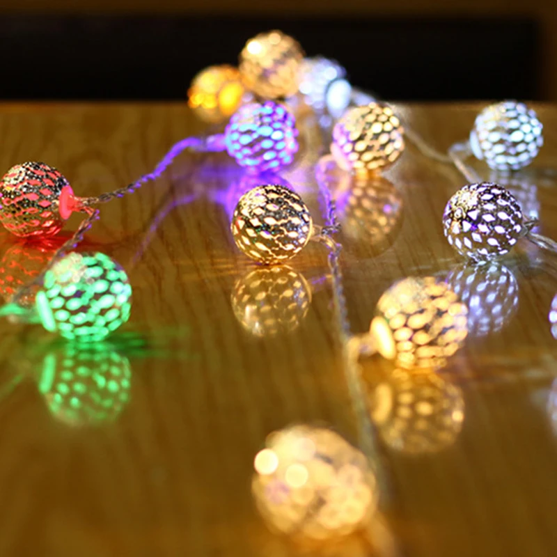 BTgeuse Morocco Ball LED Lamp Iron Creative Ball String Light for Decor Party Wedding Christmas Valentine's Day 2M 3M 4M Garland BTgeuse Morocco Ball LED Lamp Iron Creative Ball String Light for Decor Party Wedding Christmas Valentine's Day 2M 3M 4M Garland