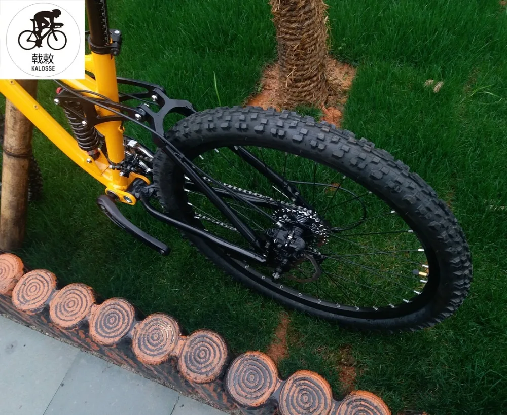 Cheap Kalosse  Hydraulic brakes 26er   M310  24  speed    bikes   17 inch   AM/XC  mountain  bicycle   Full suspension mountain bike 9