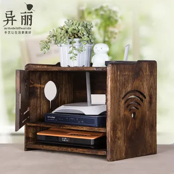 

Solid Wood Router Receiving Box WIFI Optical Cat Set Top Box Setting Material Arrangement Hub TV Cabinet Decorative Arrangement