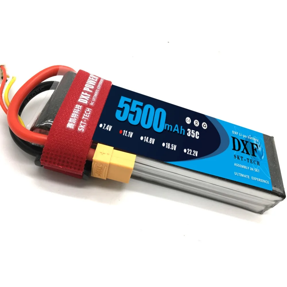 Аккумулятор DXF Lipo 11 в 5500 мАч 35C 3S MAX 60C T/XT60 LiPo для радиоуправляемого вертолета